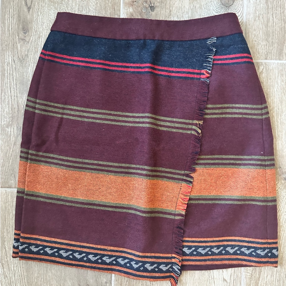 Ann Taylor Loft 2P wool faux wrap skirt
